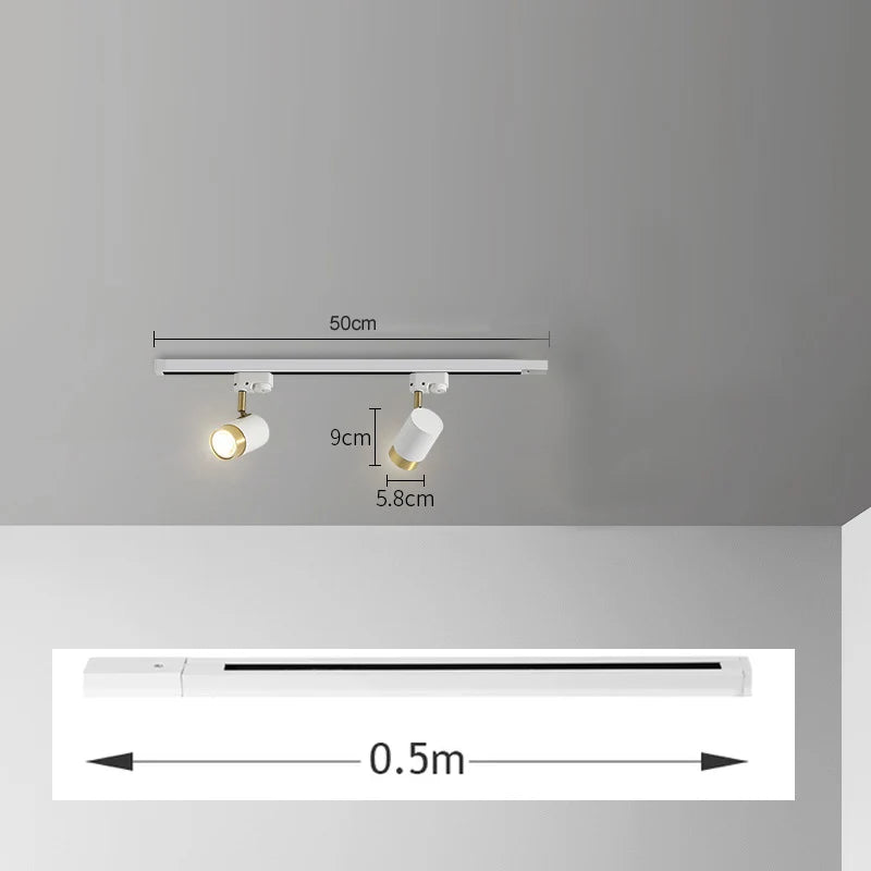 Full Set Led Track Light Fixture Rail 110-220V COB Ceiling Track Lamp Spot Lighting For Clothing Shop Living Room Ceiling Lights