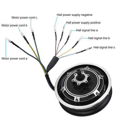 48V Hub Motor Electric Scooter Hub Motor 48V 1000W Electric Bike Brushless Disc Brake Hub Motor for 10 Inch Outer Tire Hub Motor