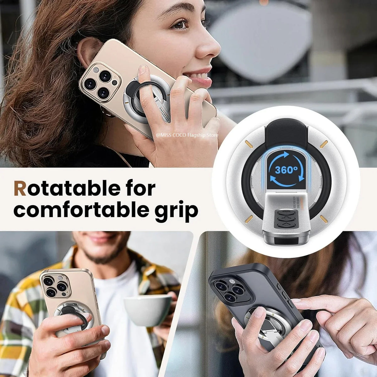 Dual-Sided Magnet for Phone Stand and Ring Holder (360°, Compatible with Multiple Phone Models)