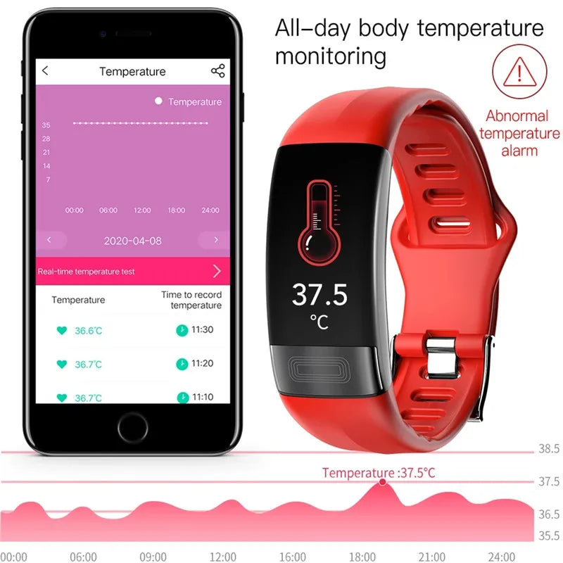 ECG + PPG Smart Fitness Tracker Wristband for Men and Women