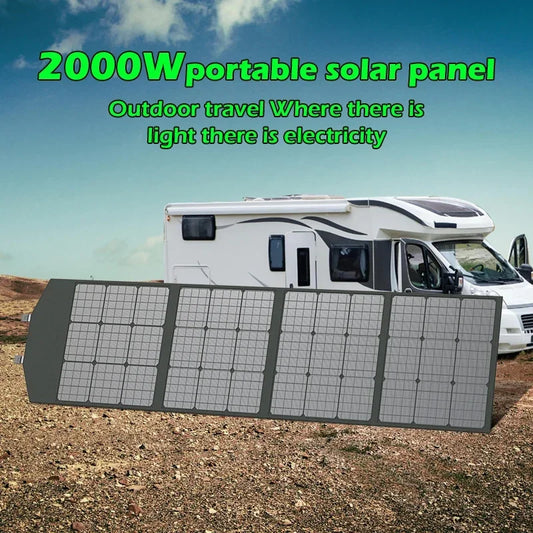 Flexible, Foldable, High Efficiency Solar Panel, Travel & Phone & Boat, Portable 12V 2000w 1500w 1000w 500w Solar Panel Kit