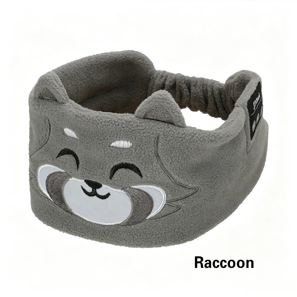 Cartoon Animal Wireless Music Earphones Sleeping Eye Mask Bluetooth Headphones V5.0 Headsets Headband For Kids Outside Sleeping
