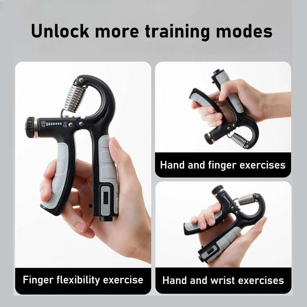 Adjustable Hand Grip Strengthener with Counter, 10–100kg Resistance for Hand & Forearm Training