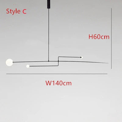 Mobile Chandelier Modern Black metal chandelier lighting Restaurant Loft Parlor Hanging Light 110-260V minimalist light fixture