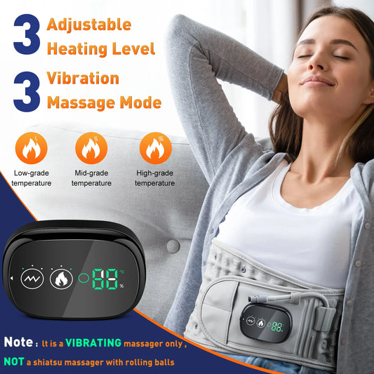 Heated Waist & Lower Back Massage Belt with Vibration and Air Compression