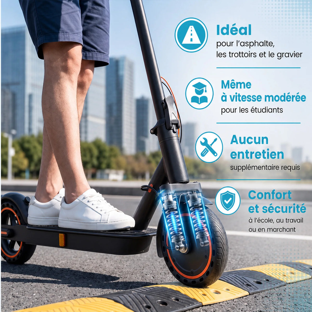 Electric Scooter with road approval TODIMART T6 ABE (30 km, 8.5 inch tires, Dual shock absorbers)