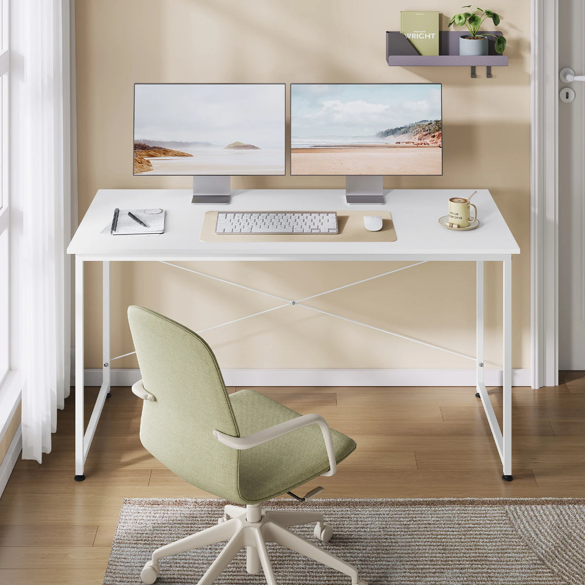 WOLTU Modern Home Office Desk with Metal Frame