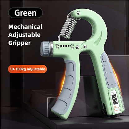 Adjustable Hand Grip Strengthener with Counter, 10–100kg Resistance for Hand & Forearm Training