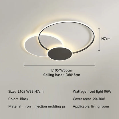 Modern Minimalism Circles Led Living Room Ceiling Lights Foyer Dimmable Round Bedroom Lamp Lighting Home Decor Luster Fixtures