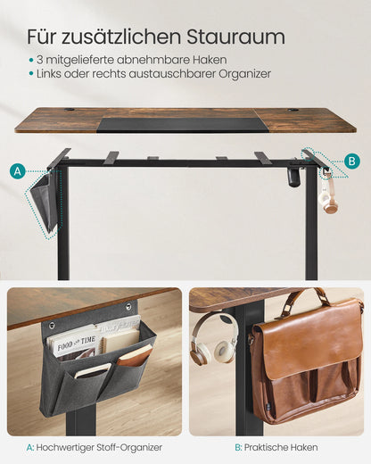 SONGMICS Electric Height-Adjustable Desk, 160 × 70 cm, 72–120 cm Height Range