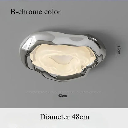 Modern Minimalist LED Home Ceiling Light Iron Silver Inkstone Plated  Art Creative Lamps for  Living Room Decoration Chandelier