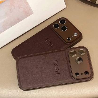Faux Leather Luxury Phone Case with Personalized 3D Name (For IPhone18 17 16 15 14 13 )