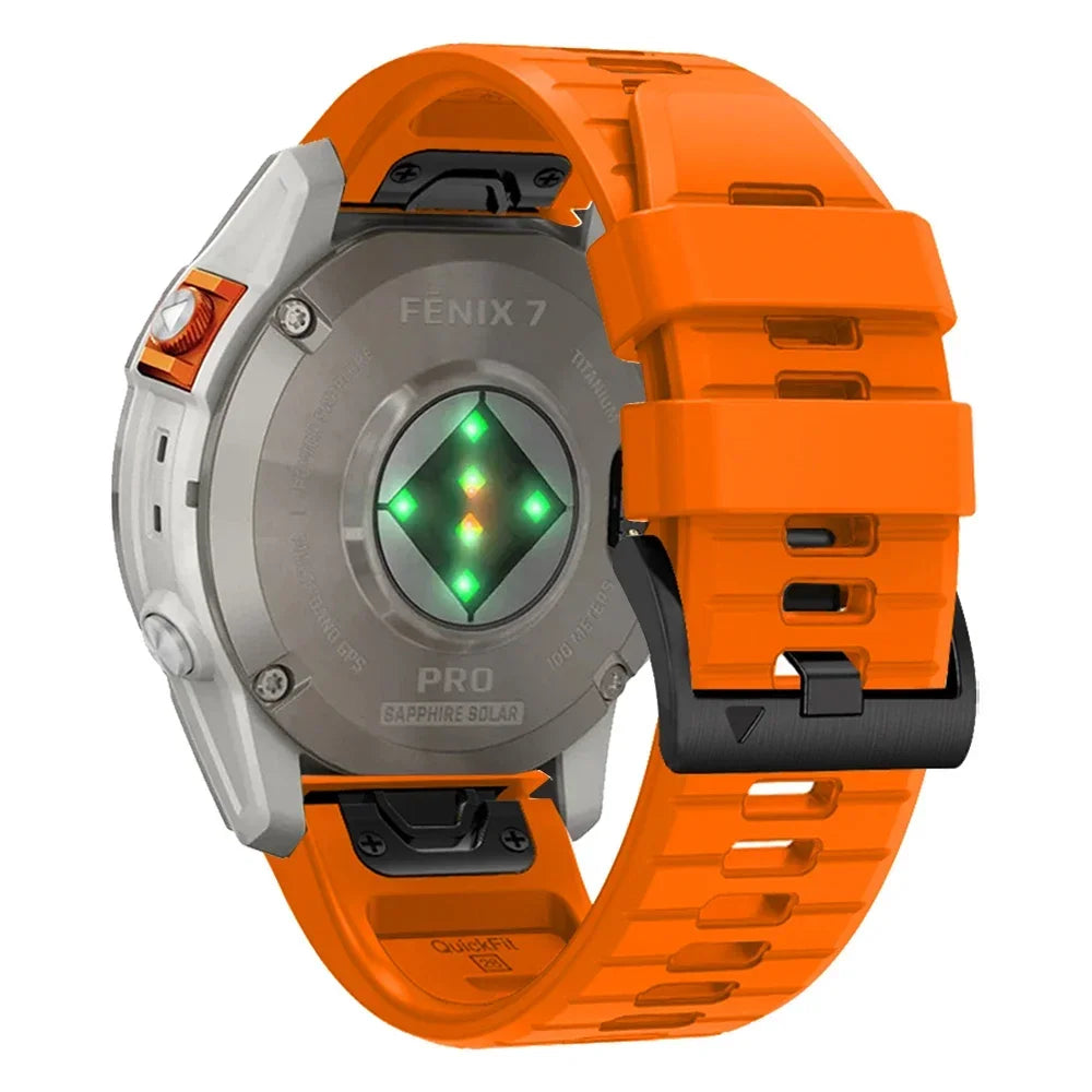 QuickFit Silicone Sport Watch Band for Garmin Fenix, Epix & Enduro | 22mm or 26mm