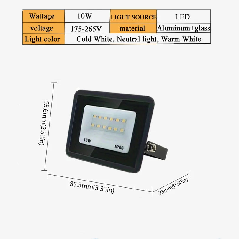 LED Spotlight  Waterproof IP66 220V 20W 30W  50W 100W 150W 200W 300W Outdoor Floodlights outdoor Factory Billboard Lighting