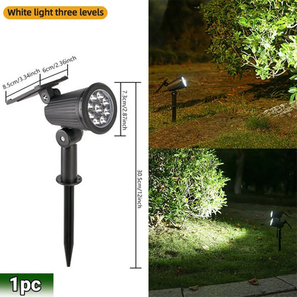 9 LED Solar Spot Lights IP65 Waterproof Outdoor RGB Solar Landscape Lights Brightness Adjustable for Garden Yard Palm Trees
